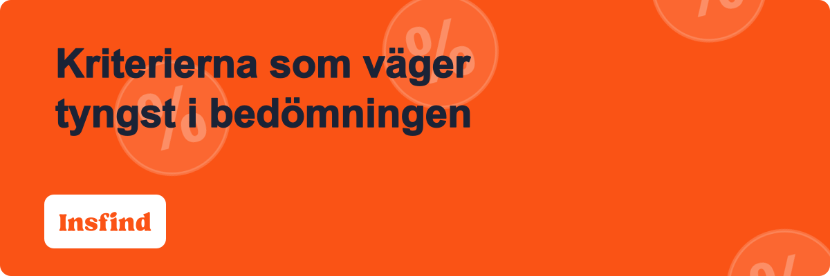 Kriterierna som väger tyngst i bedömningen