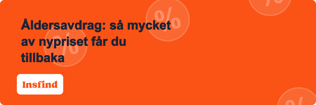 Åldersavdrag: så mycket av nypriset får du tillbaka