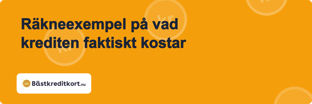 Räkneexempel på vad krediten faktiskt kostar