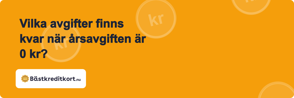 Vilka avgifter finns kvar när årsavgiften är 0 kr?