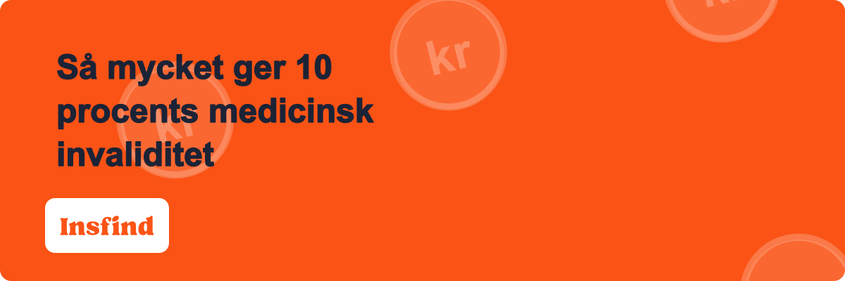 Så mycket ger 10 procents medicinsk invaliditet