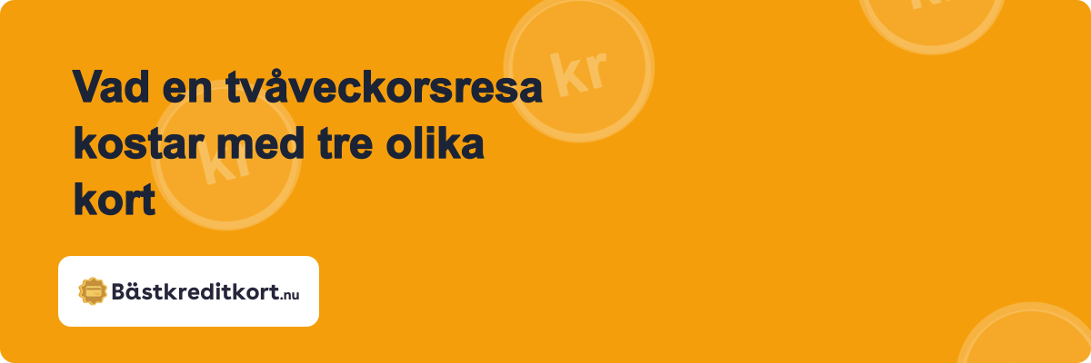 Vad en tvåveckorsresa kostar med tre olika kort