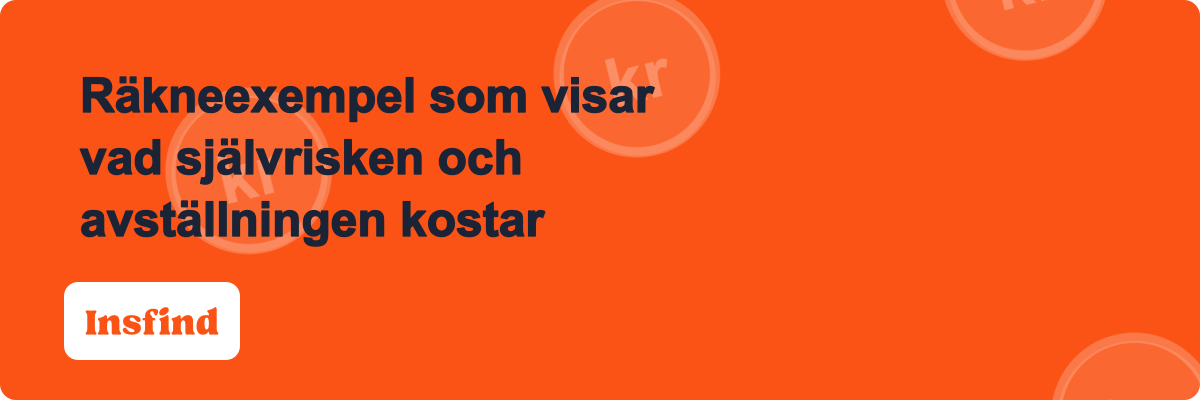Räkneexempel som visar vad självrisken och avställningen kostar