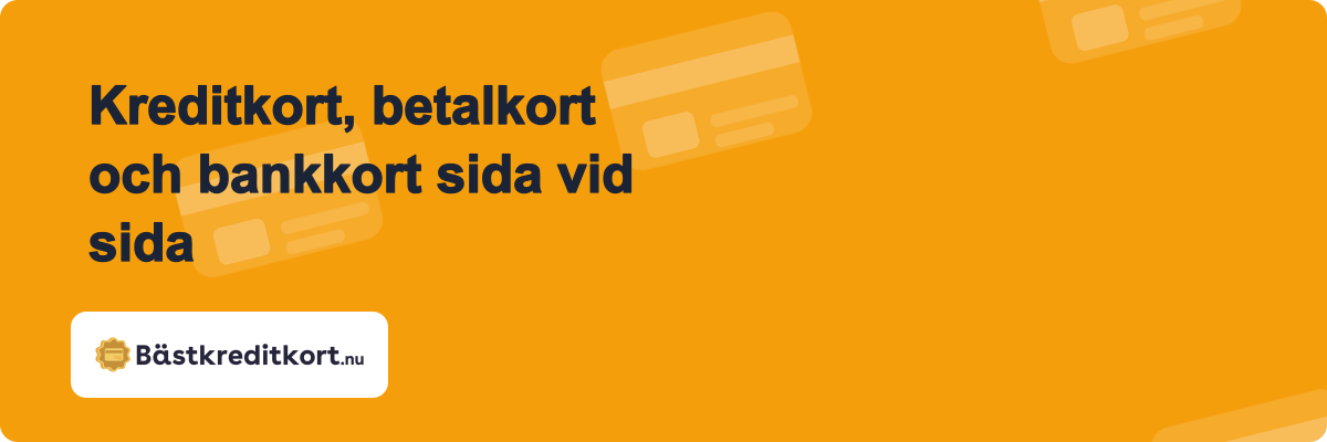 Kreditkort, betalkort och bankkort sida vid sida